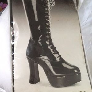 Black pleather boots